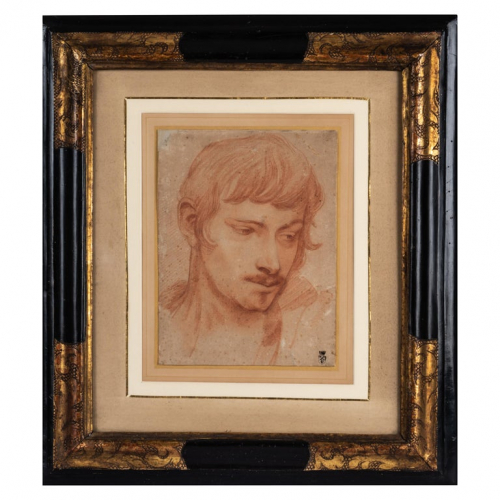 Red Chalk Study of a Young Man, 17th Century Italian School